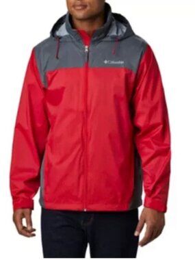 Columbia Glennaker Lake Rain Jacket Waterproof Windbreaker Red XL